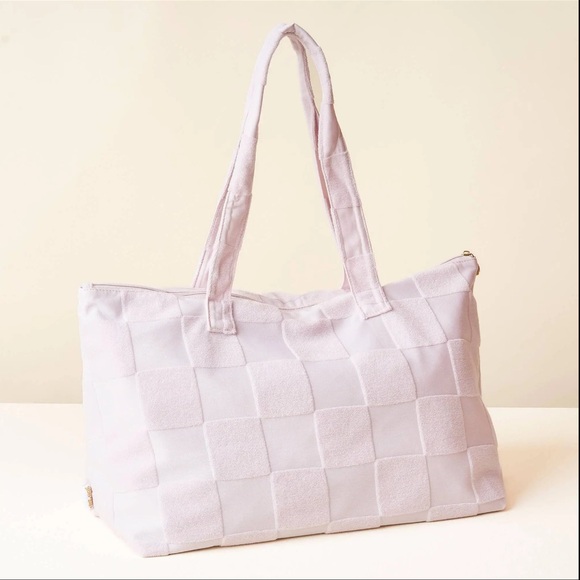 The Darling Effect - Terry Tote-Purple Check - Picture 2 of 7